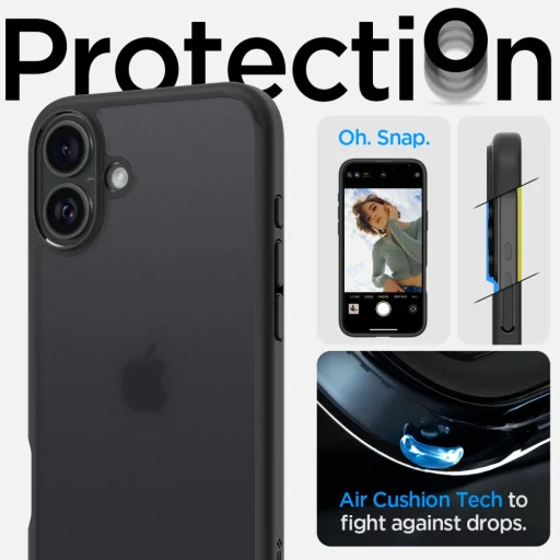 Kryt Spigen Ultra Hybrid na iPhone 16 Frost Black - 12