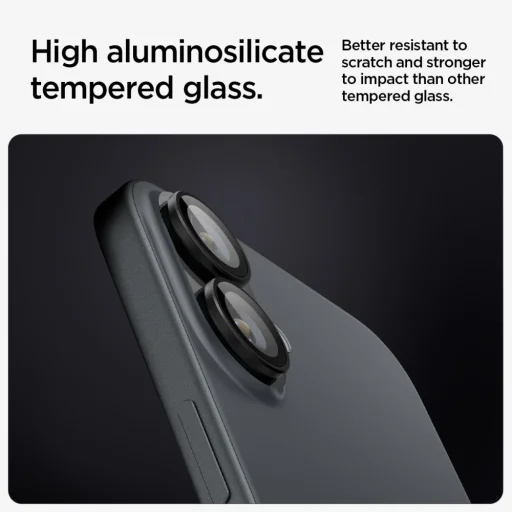 SPIGEN OPTIK PRO GLAS.TR "EZ FIT" KAMERAVÉDŐ 2-DARABOS KÉSZLET IPHONE 16 / 16 PLUS / 17 FEKETE üvegfólia - 6