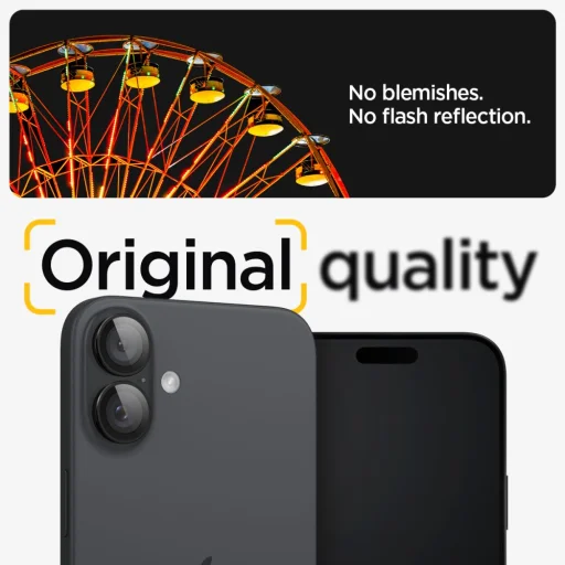 SPIGEN OPTIK PRO GLAS.TR "EZ FIT" KAMERAVÉDŐ 2-DARABOS KÉSZLET IPHONE 16 / 16 PLUS / 17 FEKETE üvegfólia - 8