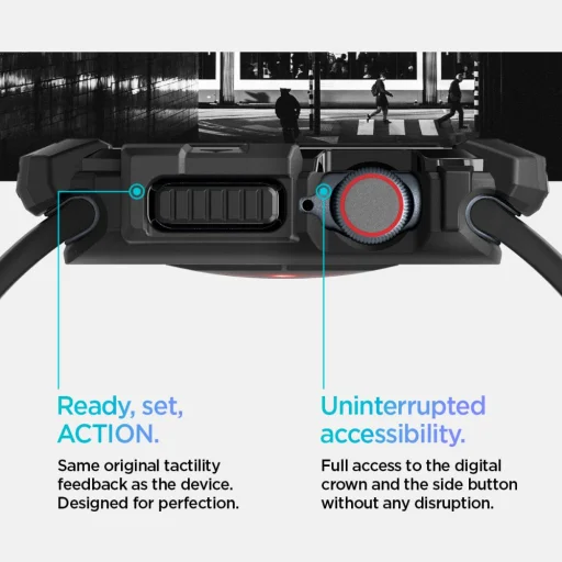  APPLE WATCH 10/11 (46 mm) Matt Fekete SPIGEN Masszív Páncél tok - 13