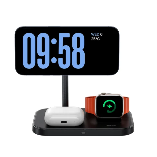 Benks indukciós töltőállomás W16 3 az 1-ben - 23W fekete magsafe - 4