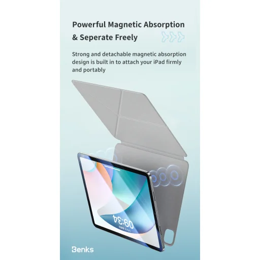  Apple iPad Pro 11 2024 fekete Benks Mágneses Többfunkciós Védőtok - 3