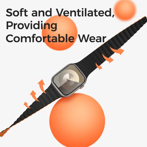 Benks Mágneses Szilikon Szíj Apple Watch 38/40/41 fekete - 7