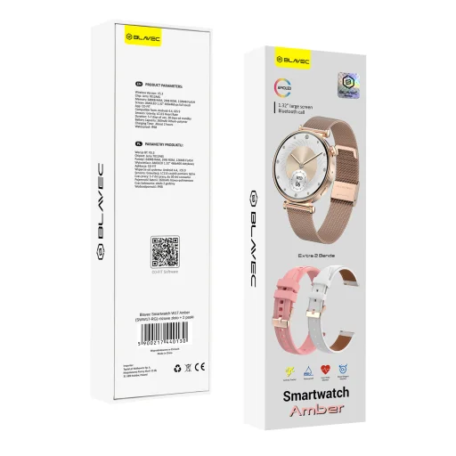 Blavec Okosóra W17 Amber HD AMOLED (SWW17-RG) rózsaarany + 2 szíj - 6