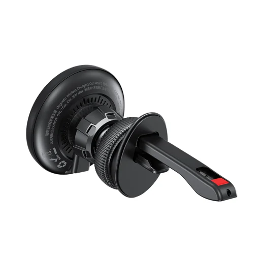 Benks autós telefontartó mágneses CZ03 indukciós töltéssel 15W szellőzőrácsra fekete - 3