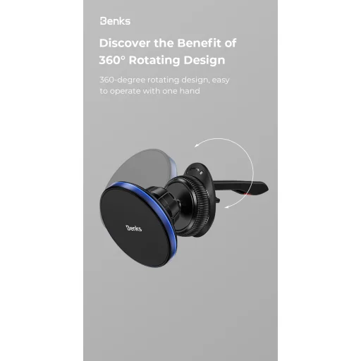 Benks autós telefontartó mágneses CZ03 indukciós töltéssel 15W szellőzőrácsra fekete - 10