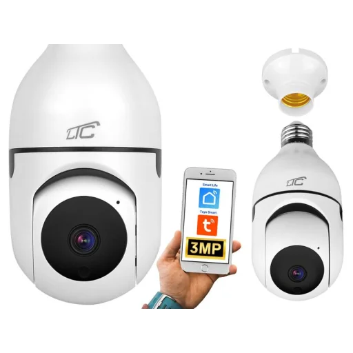 Internet forgatható kamera IP aljzat E27 PTZ 3Mpix 230V SMART LTC VISION - 2