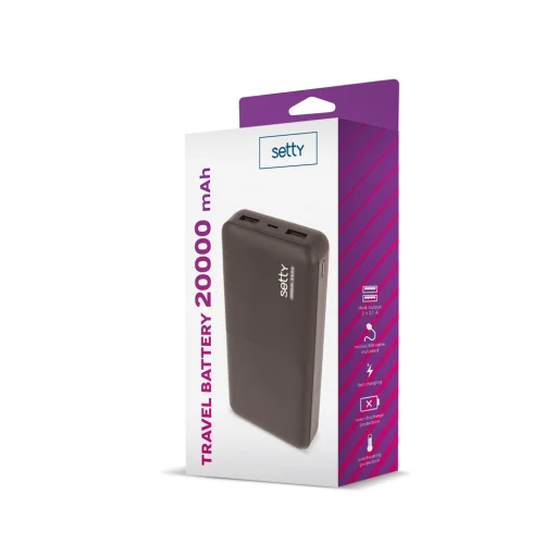Setty powerbank 20000 mAh SPB-20 fekete - 2
