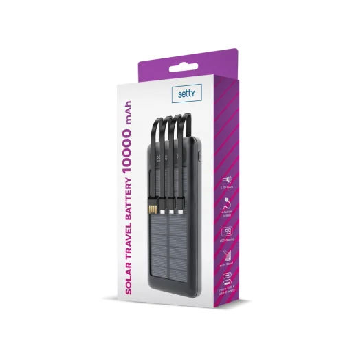 Setty napelemes power bank SLR-100 10000 mAh fekete - 2