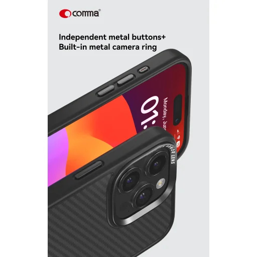 Comma tok Kevlar Mag iPhone 15 Pro Max fekete - 6