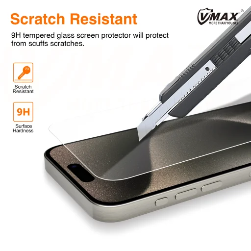 Vmax 2,5D Normál Átlátszó Üveg iPhone 15 Plus 6,7" üvegfólia - 12