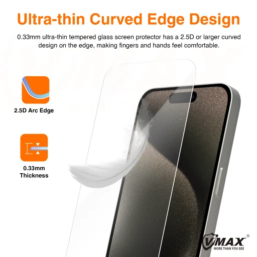 Vmax 2,5D Normál Átlátszó Üveg iPhone 15 Plus 6,7" üvegfólia - 13