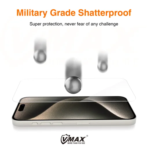 Vmax 2,5D Normál Átlátszó Üveg iPhone 15 Plus 6,7" üvegfólia - 15