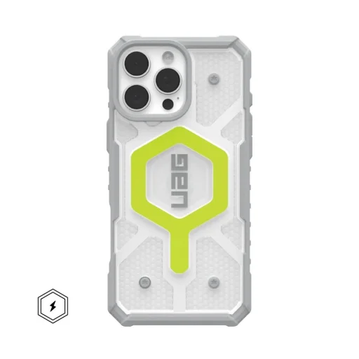 Case (UAG) Urban Armor Gear Pathfinder Clear, MagSafe kompatibilis tok, IPHONE 16 Pro Max aktív neon - 2