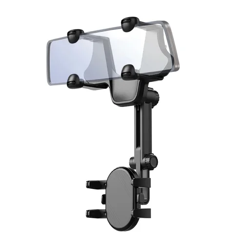 Visszapillantóra helyezhető telefontartó - fekete - 1