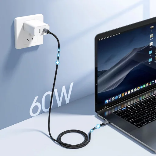 Choetech XCC-1014 USB-C / USB-C PD 60W kábel - szürke - 3