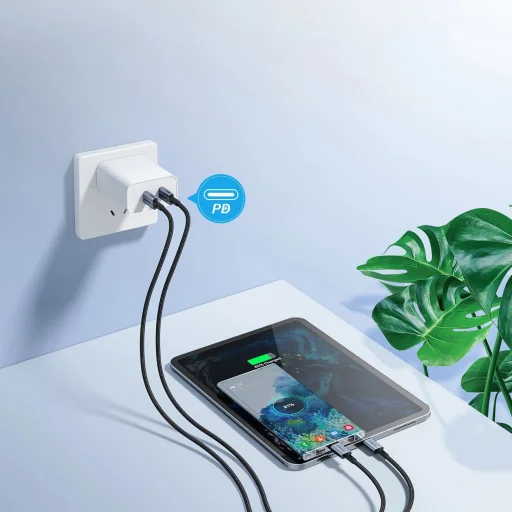 Choetech XCC-1014 USB-C / USB-C PD 60W kábel - szürke - 7