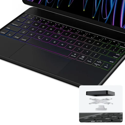 Dux Ducis Keyboard (MK Series) tok Bluetooth billentyűzettel iPad Air 4 / 5 / iPad Pro 11" 2018-2022 - fekete - 10