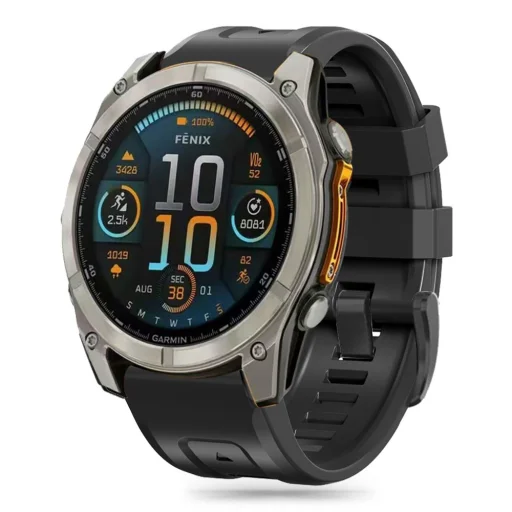 TECH-PROTECT SZILIKON GARMIN FENIX 5 / 6 / 6 PRO / 7 / 8 (47 MM) / E FEKETE óraszíj - 1