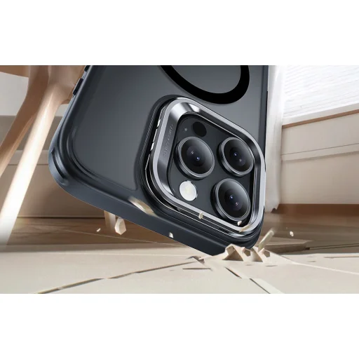  iPhone 16 Pro ESR Classic Hybrid HaloLock MagSafe edzett üveg hátlappal Frosted fekete tok - 8