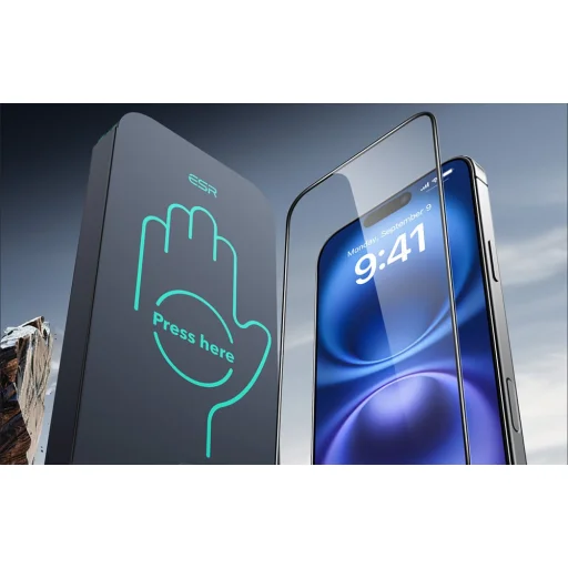  iPhone 16 Plus Fekete ESR Armorite Edzett Üveg üvegfólia - 5