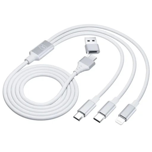 3mk Hyper Kábel 3 az 1-ben USB-A - USB-C / USB-C - micro USB - Lightning 1.5m - fehér - 8