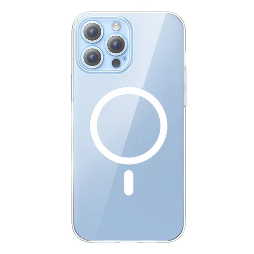 Baseus Crystal Clear mágneses telefontok iPhone 13 Pro (átlátszó) tok, edzett üvegfólia + tisztító készlet - 3