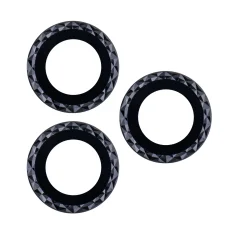 iPhone 13 Pro Max 6,7" fekete rombusz lencse üvegkészlet (3 db) üvegfólia