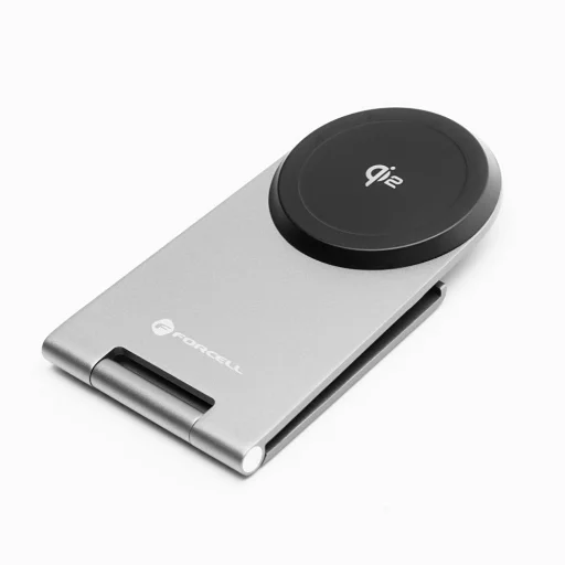 FORCELL F-ENERGY Flip Charge Qi2 15W vezeték nélküli töltő kompatibilis MagSafe-val ezüst - 9