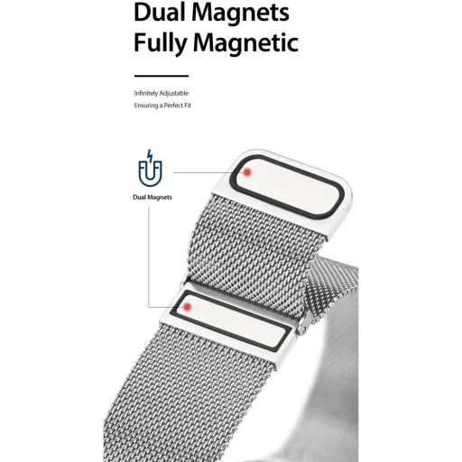DUX DUCIS Milanese szíj mágneses rögzítésű rozsdamentes acél Apple Watch 38 / 40 / 41 mm szürke - 3