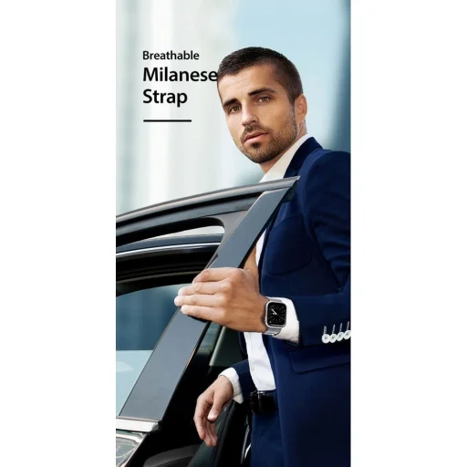 DUX DUCIS Milanese szíj mágneses rögzítésű rozsdamentes acél Apple Watch 38 / 40 / 41 mm szürke - 6