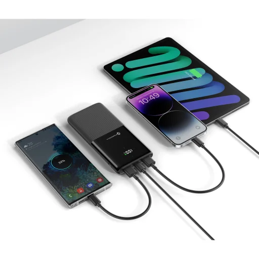 FORCELL F-ENERGY P10k1 powerbank PD QC3.0 3A 20W 10 000 mAh fekete - 3