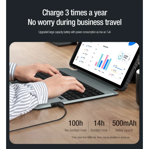 Nillkin Bumper Combo Keyboard Case (Háttérvilágításos Verzió) iPad Pro 13 2024 fekete tok - 3