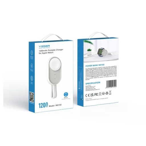 VEGER powerbank 1200 mAh Apple Watch-hoz kompatibilis Apple Watch Pomme (W0102) fehér - 7