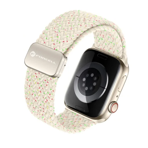 FORCELL F-DESIGN FA02 nylon mágneses szíj Apple Watch 42 / 44 / 45 / 49 mm lila arany - 3