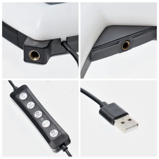 LED Körfény Stream RGB lámpa 12 hüvelykes telefontartóval SZÍV ALAKÚ + tripod JM33-13 fekete - 9