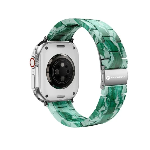 FORCELL F-DESIGN FA04 márvány textúrájú gyanta szíj APPLE Watch 38 / 40 / 41 mm-hez barna - 1