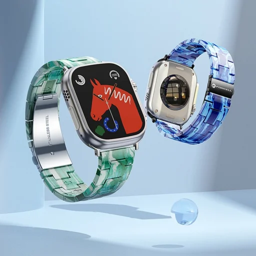 FORCELL F-DESIGN FA04 márvány mintás gyanta szíj APPLE Watch 42 / 44 / 45 / 49 mm fehér - 3