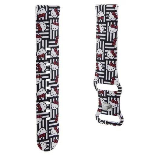 Hello Kitty Silicone Heads & Stripes univerzális 22mm - fekete - 3