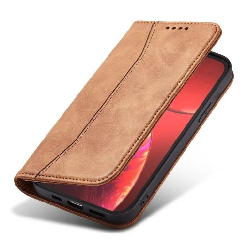 Magnet Fancy Case tok iPhone 13 Pro Max-hoz Pénztárca Kártyatartó Barna - 8