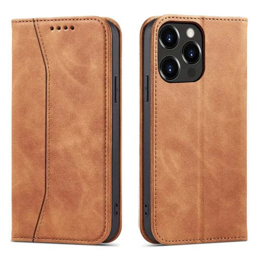 Magnet Fancy Case tok iPhone 13 Pro Max-hoz Pénztárca Kártyatartó Barna - 1