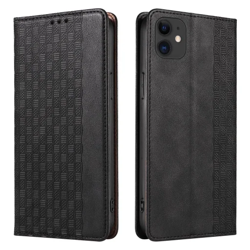 Magnet Strap tok iPhone 12/12 Pro Pouch Wallet + Mini Lanyard Medál Fekete - 5