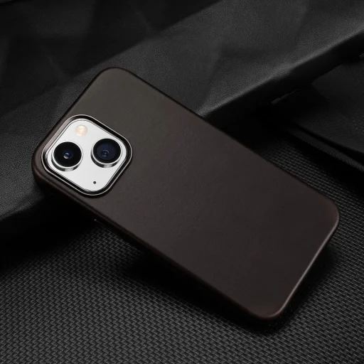 Dux Ducis Naples tok iPhone 14 Plus bőrtok (MagSafe kompatibilis) Sötétbarna - 11