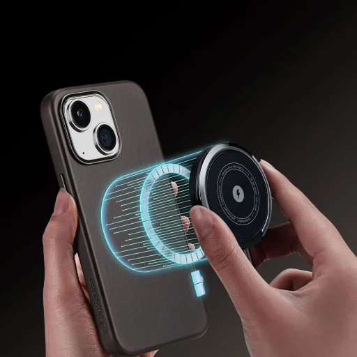 Dux Ducis Naples tok iPhone 14 Plus bőrtok (MagSafe kompatibilis) Sötétbarna - 9