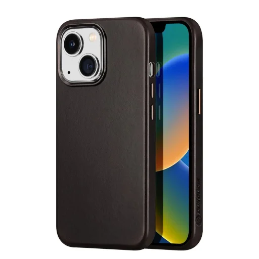 Dux Ducis Naples tok iPhone 14 Plus bőrtok (MagSafe kompatibilis) Sötétbarna - 1