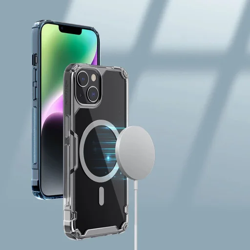 Nillkin Nature Pro Magnetic tok iPhone 14 Plus-hoz, mágneses MagSafe tok, átlátszó - 8