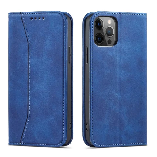 Magnet Fancy Case tok iPhone 12 Pro Max-hoz, pénztárca és kártyatartó állvány, kék - 1