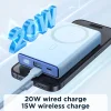 Powerbank Joyroom JR-PBM01 mágneses 10000mAh 20W állvánnyal + Lightning - USB-C kábel - kék thumbnail