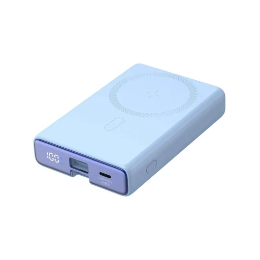 Powerbank Joyroom JR-PBM01 mágneses 10000mAh 20W állvánnyal + Lightning - USB-C kábel - kék - 2