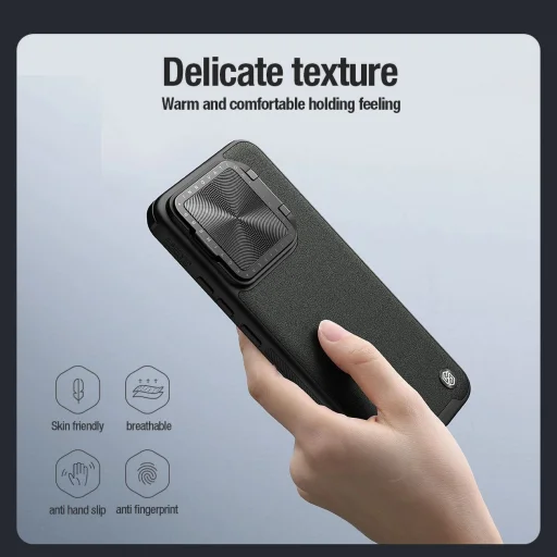 Nillkin CamShield Prop Leather Magnetic tok Xiaomi 14 Pro - fekete - 15